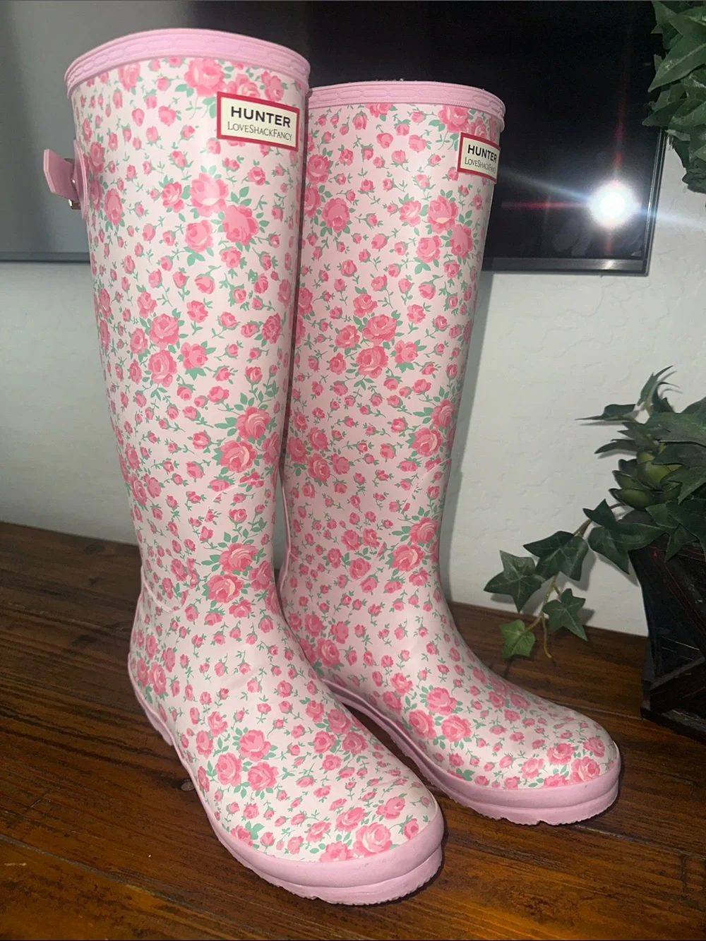 Hunter x LoveShackFancy Original Tall Waterproof Signature Floral Rain Boots 7